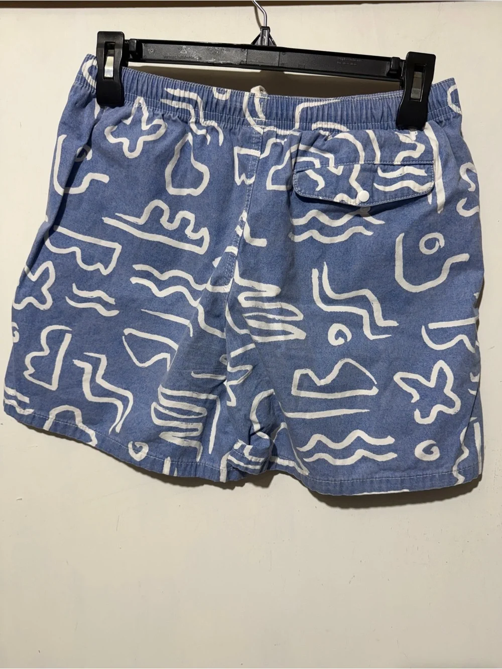 Patagonia Kids Funhoggers Shorts Size XL Channel Islands Vessel Blue Print